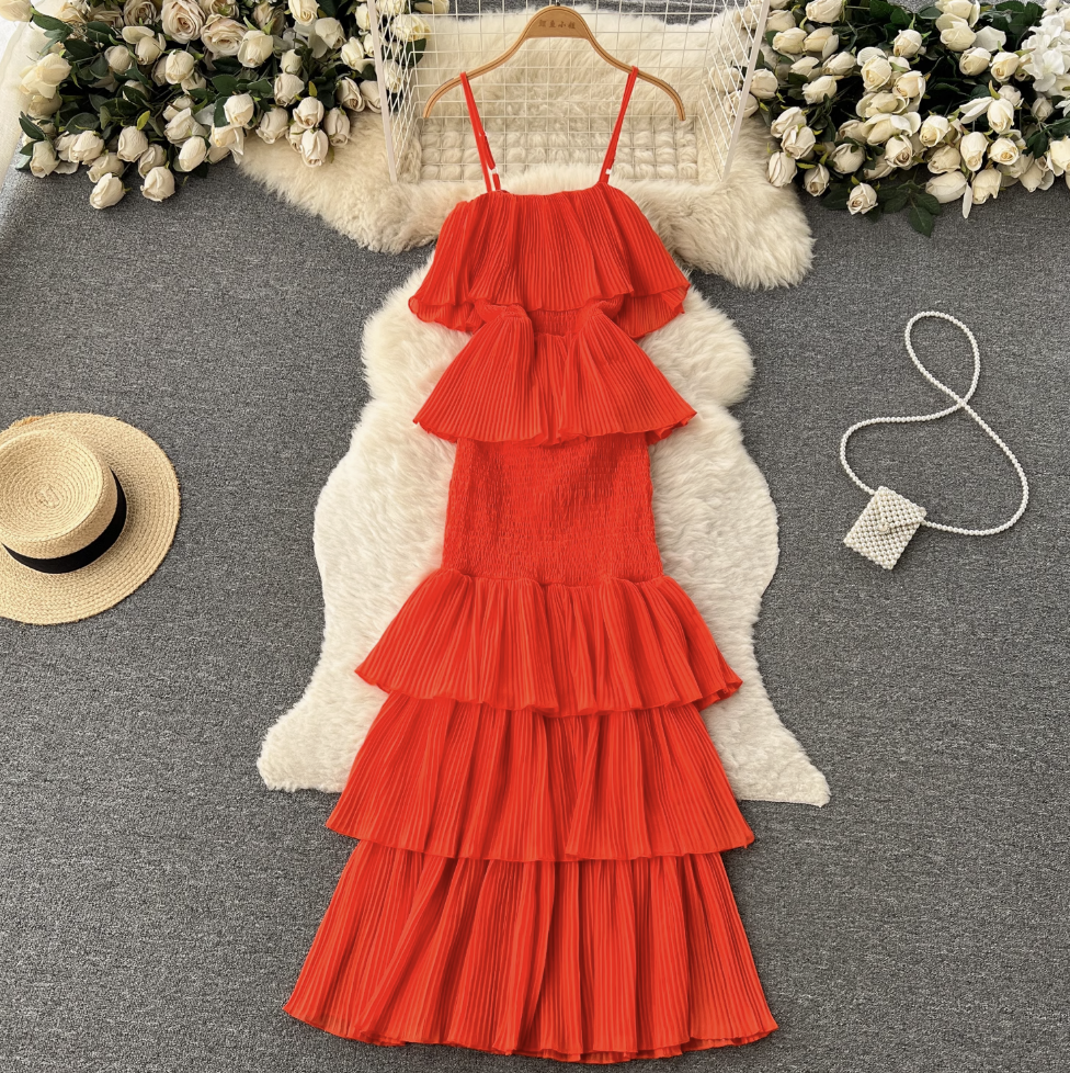 Sweetie Ruffled Slip Cake Dress