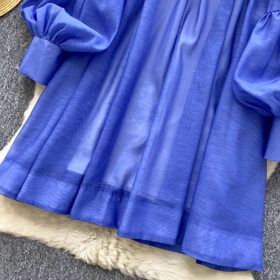 Vintage Flared Sleeve Chiffon Dress