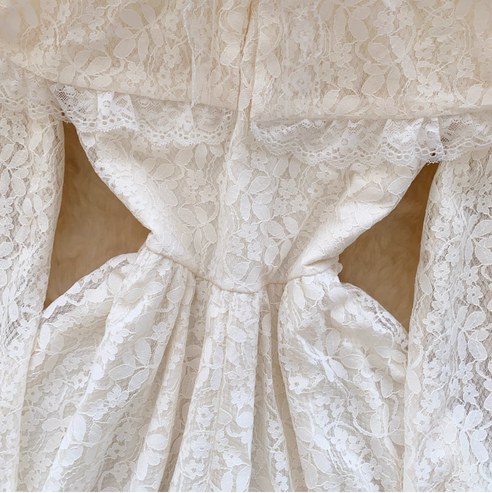 Niche Embroidery Lace Off-shoulder Dress