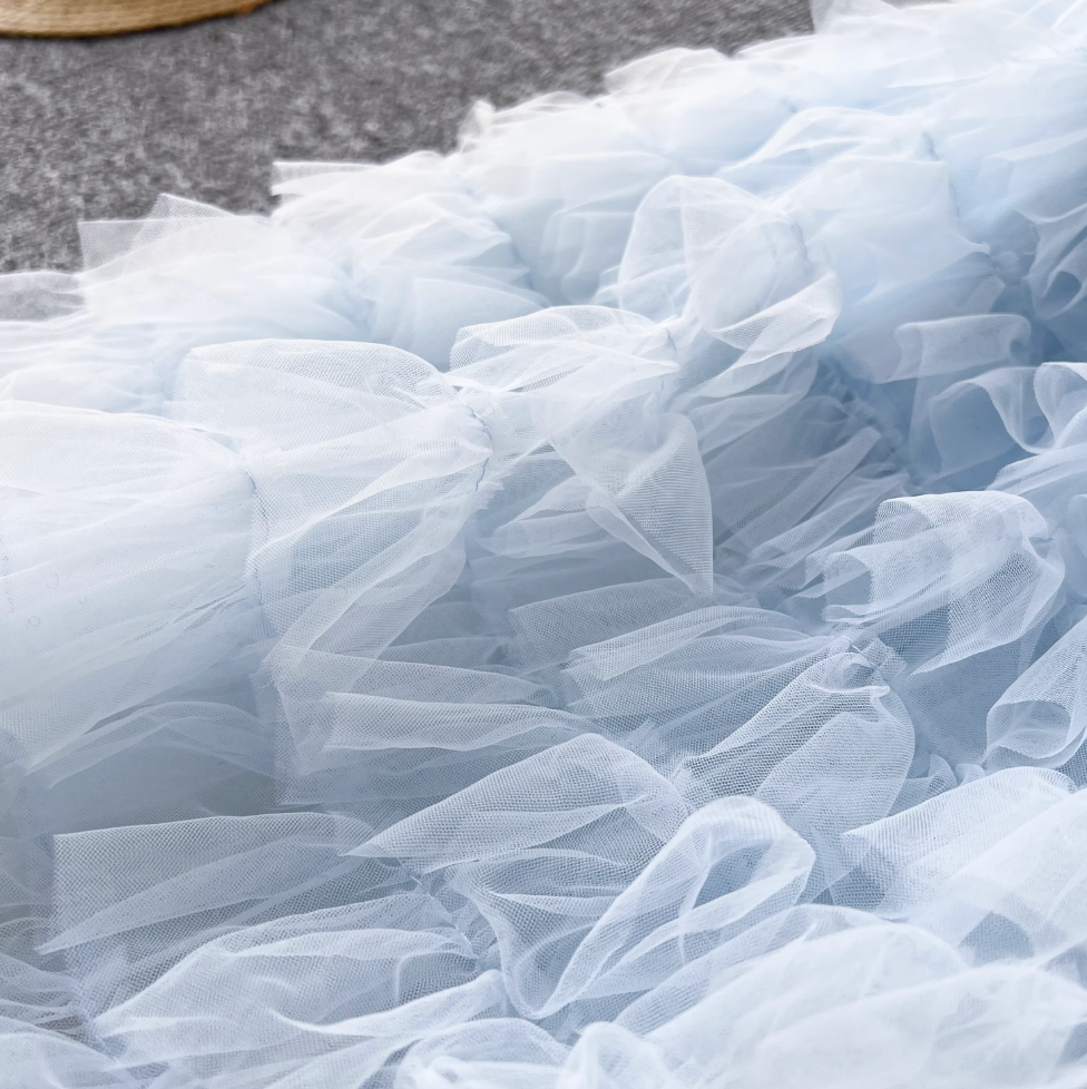 Fairy Blue Layered Mesh Slip Dress