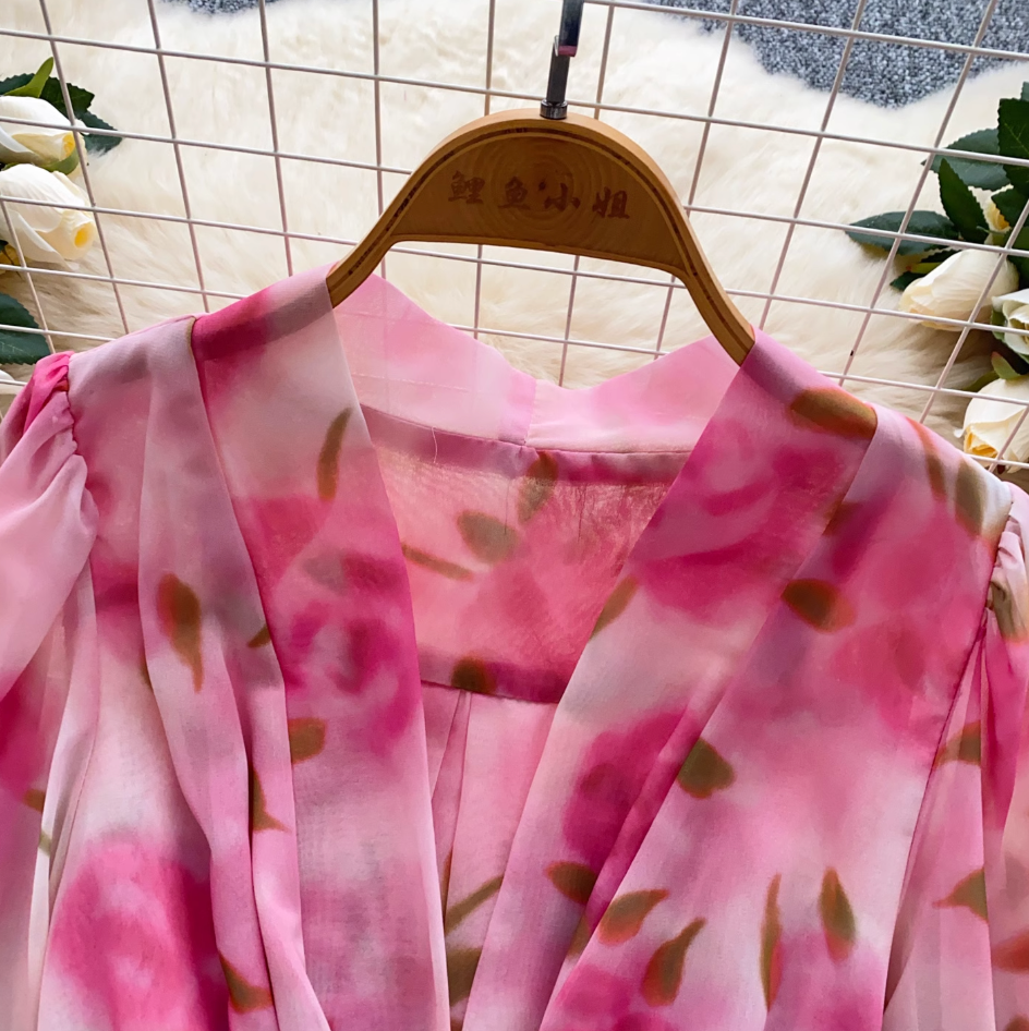 French Style Ruffled Floral Dress