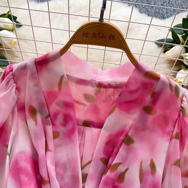 French Style Ruffled Floral Dress
