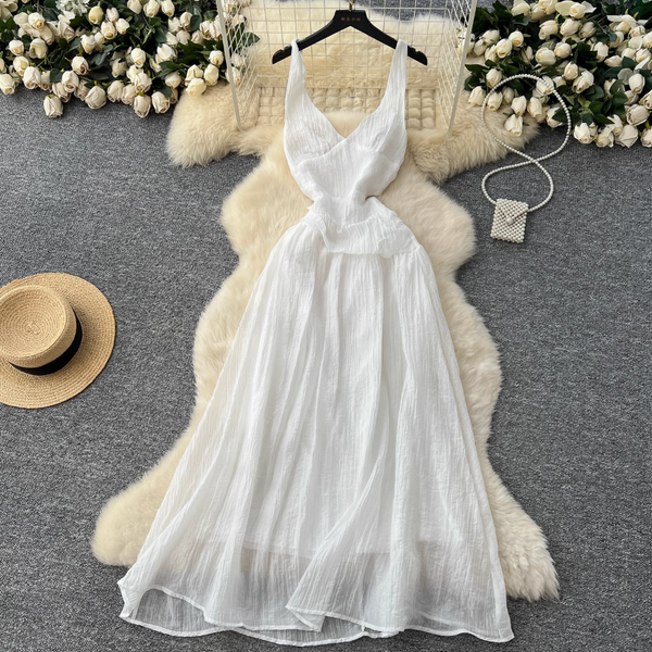 V-neck Backless Slim Slip Dress