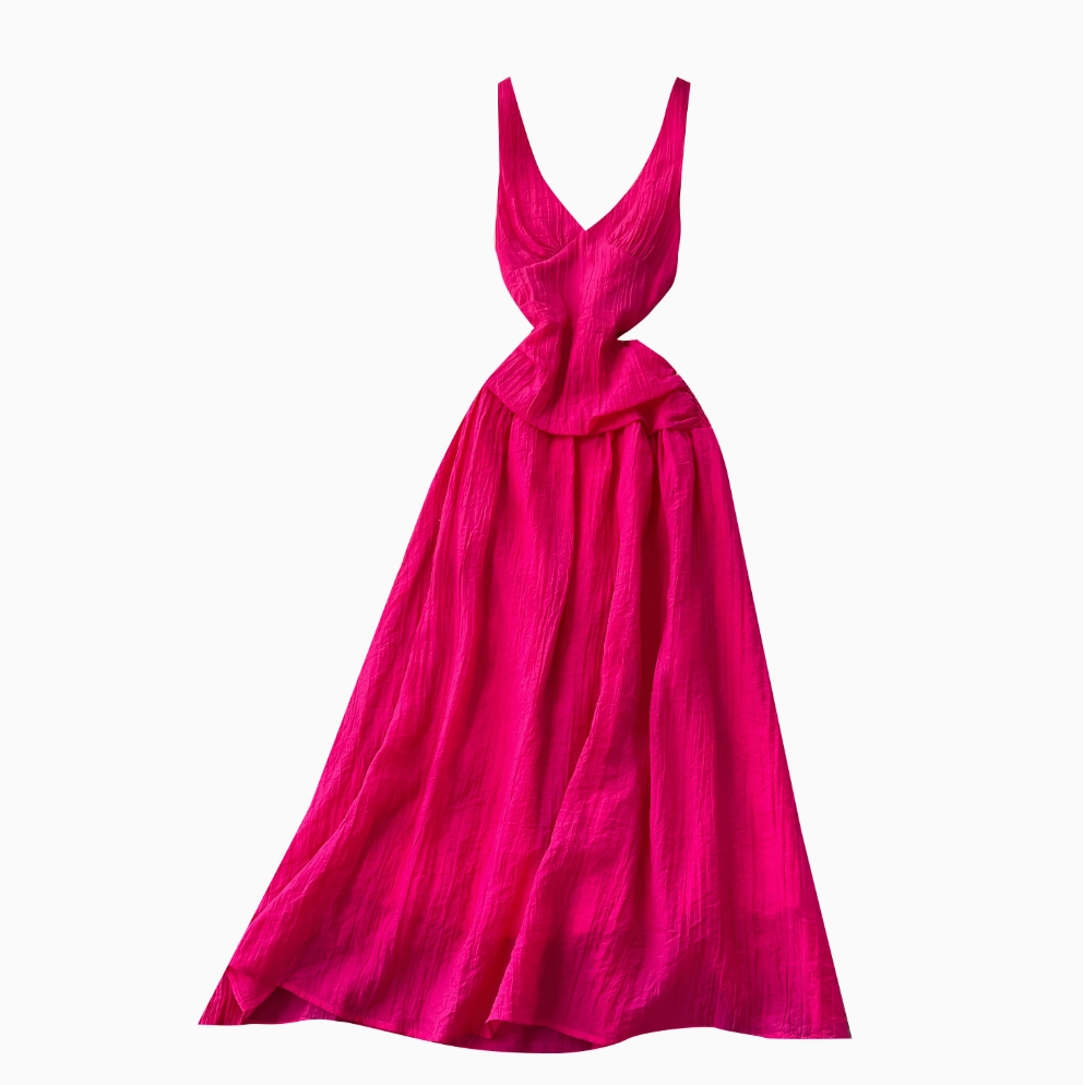 V-neck Backless Slim Slip Dress