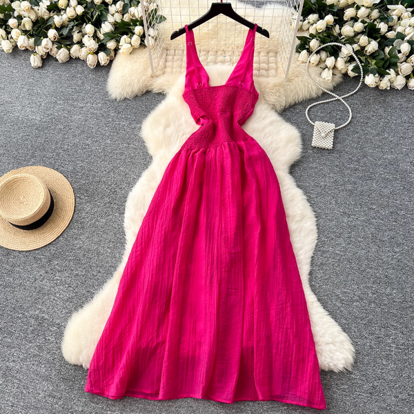 V-neck Backless Slim Slip Dress