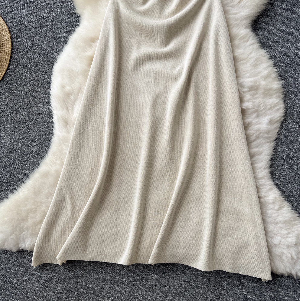 Double-breasted Color Blocking Knitted Dress