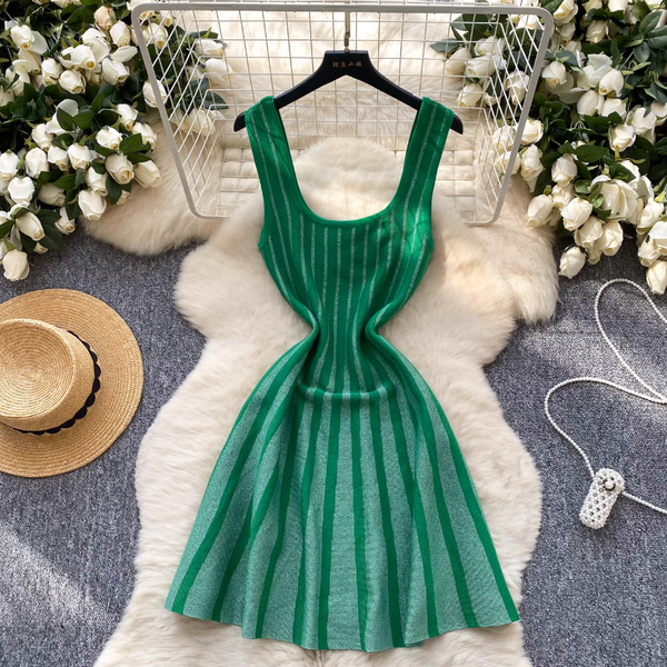 Square Neckline Glossy Slip Dress