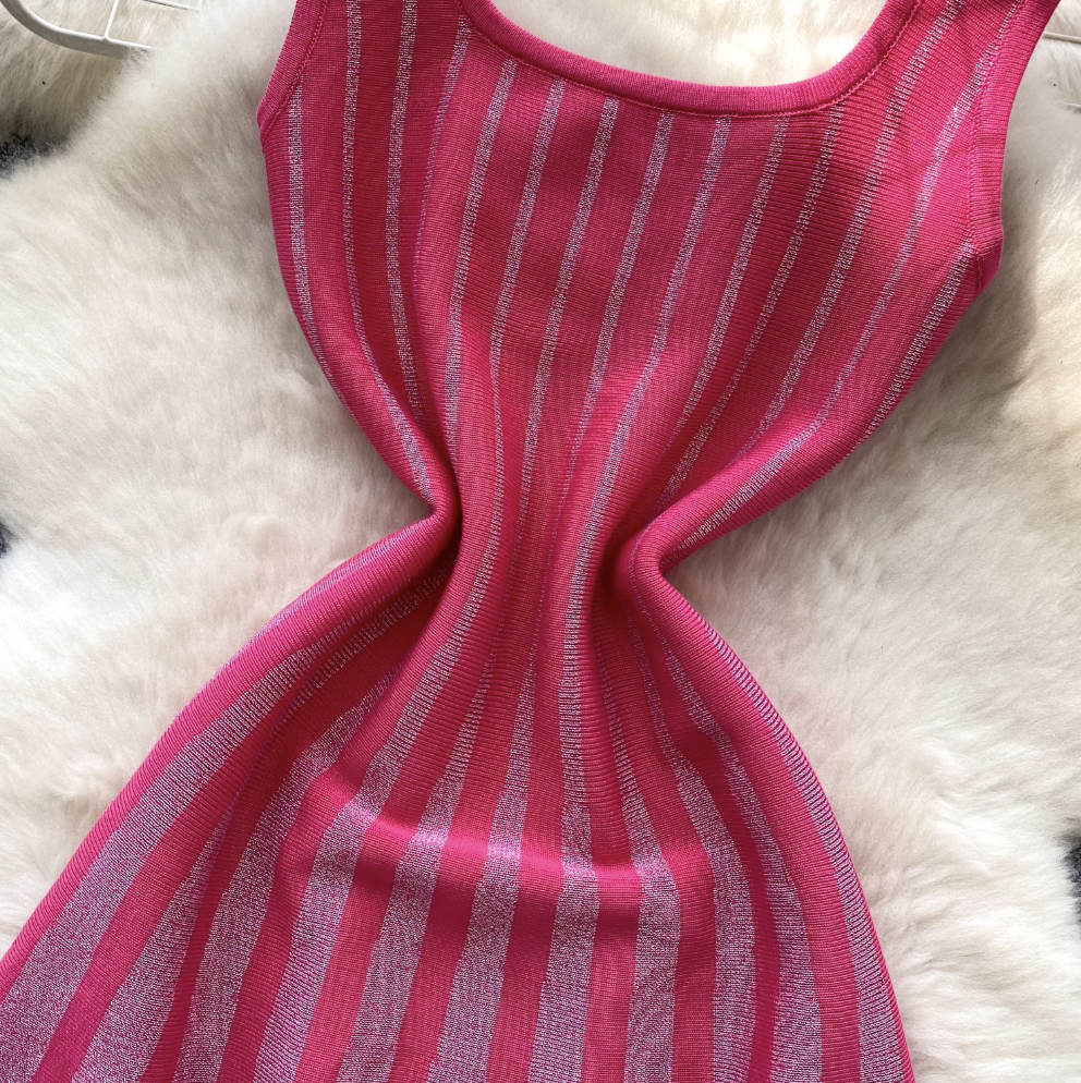 Square Neckline Glossy Slip Dress