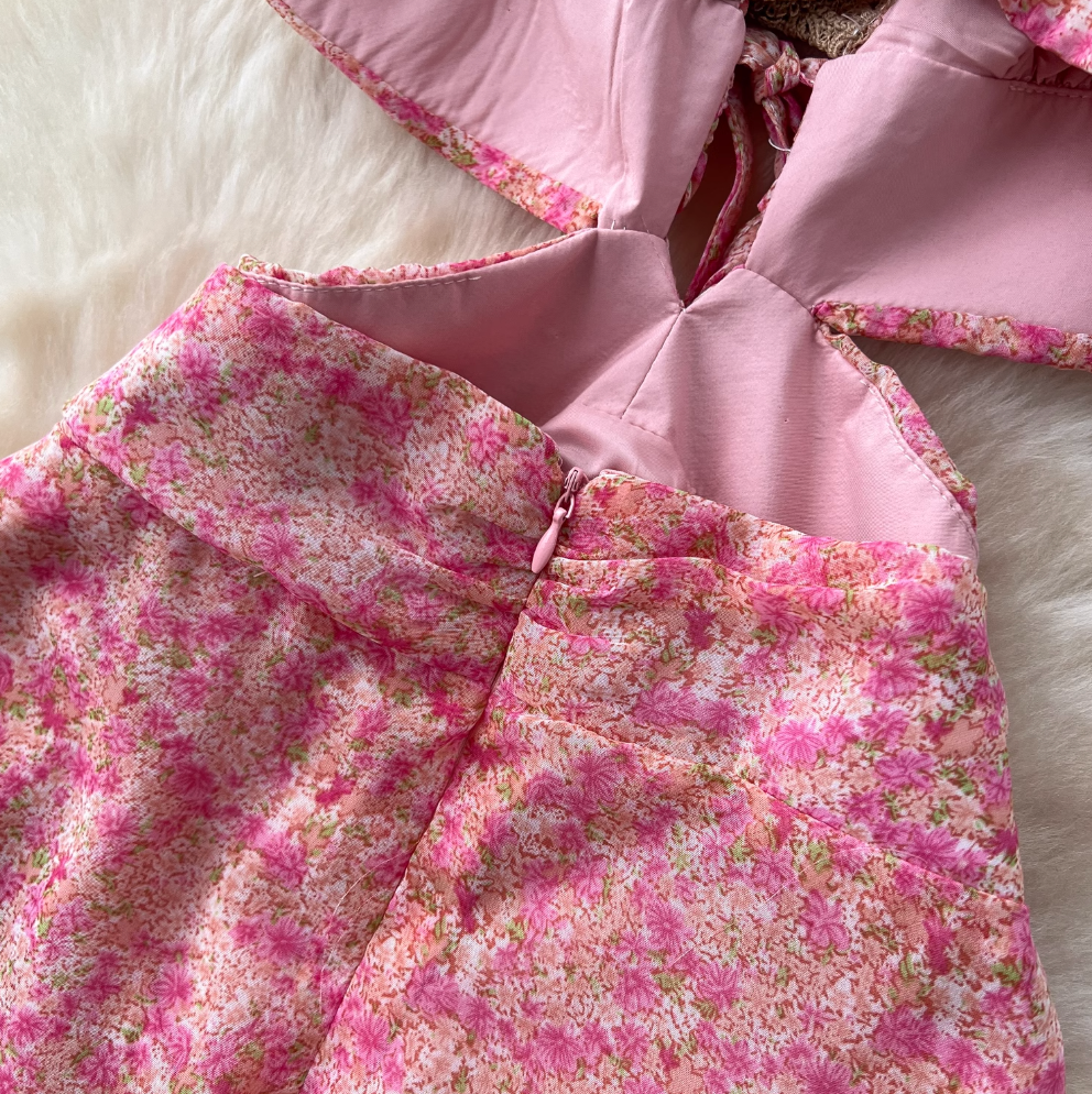 Irregular Design Lace Patchwork Floral Dress