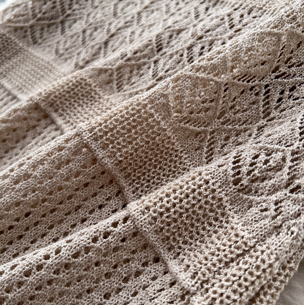 Hollowed Crochet Dress & Slip Dress 2Pcs
