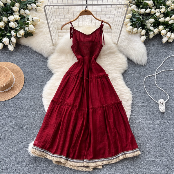 Vintage Fringed A-line Slip Dress