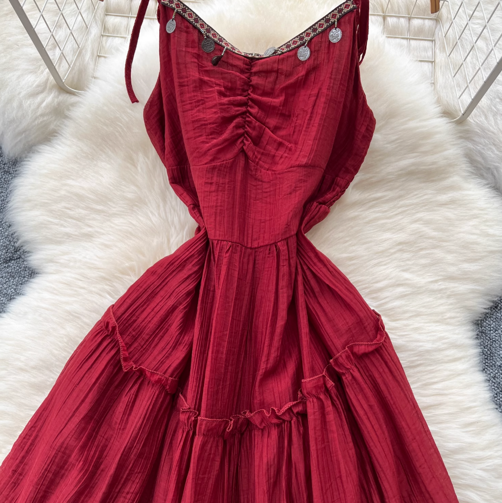 Vintage Fringed A-line Slip Dress