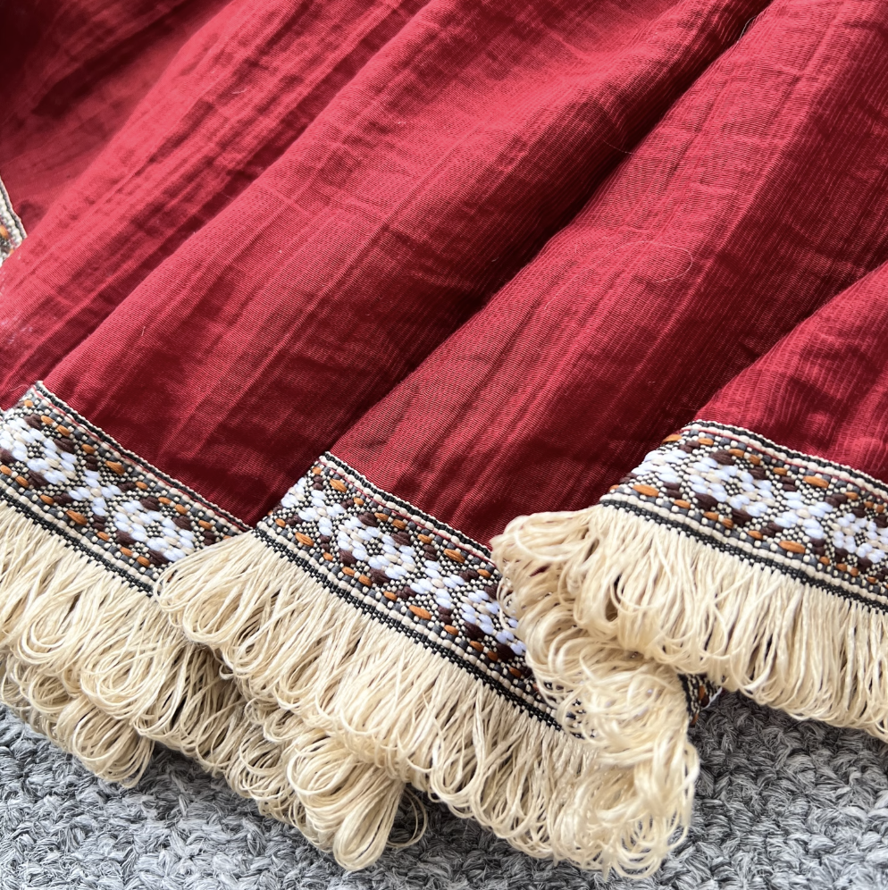 Vintage Fringed A-line Slip Dress