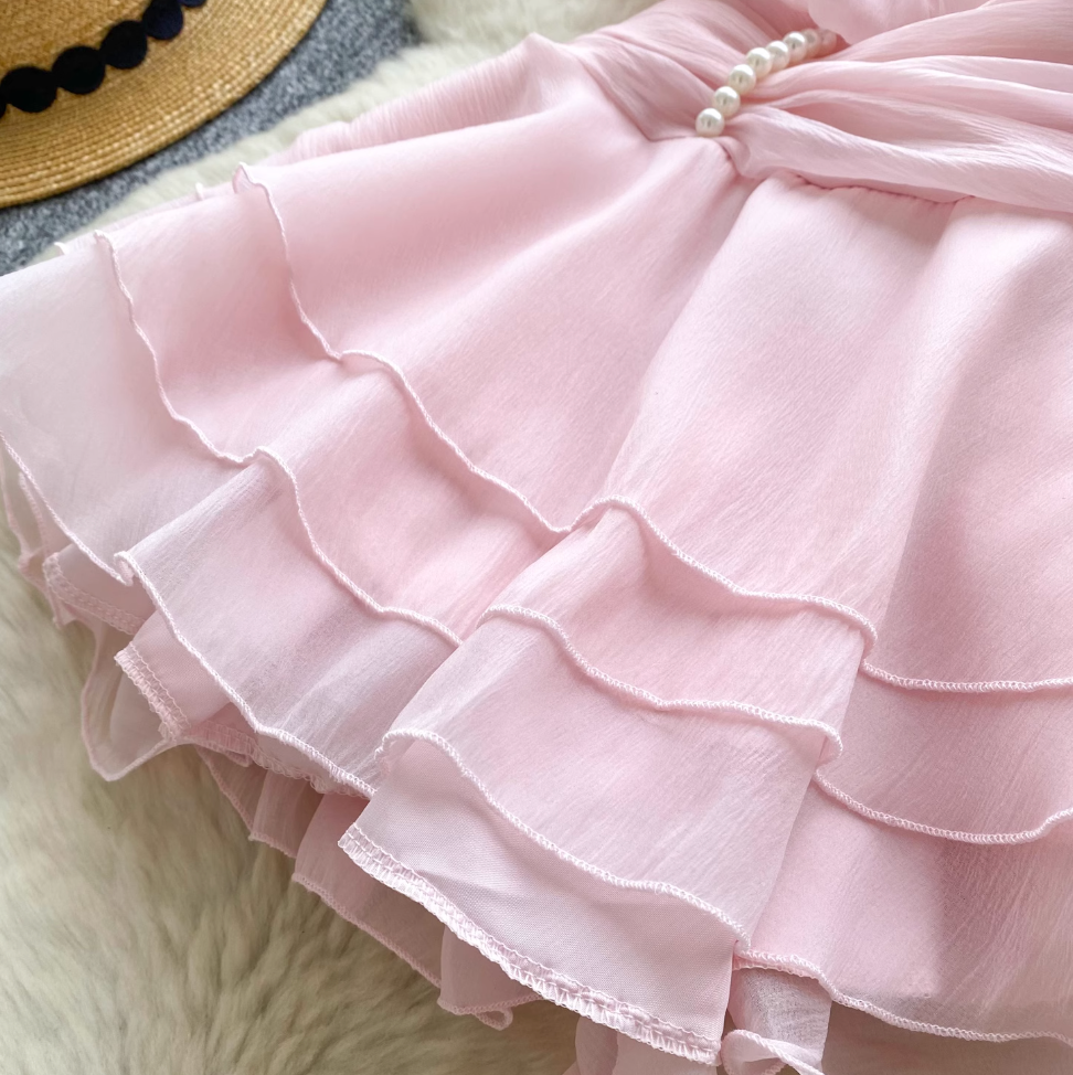 Fairy Beaded Halter Mesh Dress
