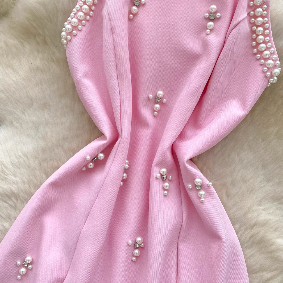 Premium Rhinestone Studded Halter Dress