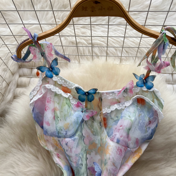 Fairy Colorful Printed Chiffon Slip Dress