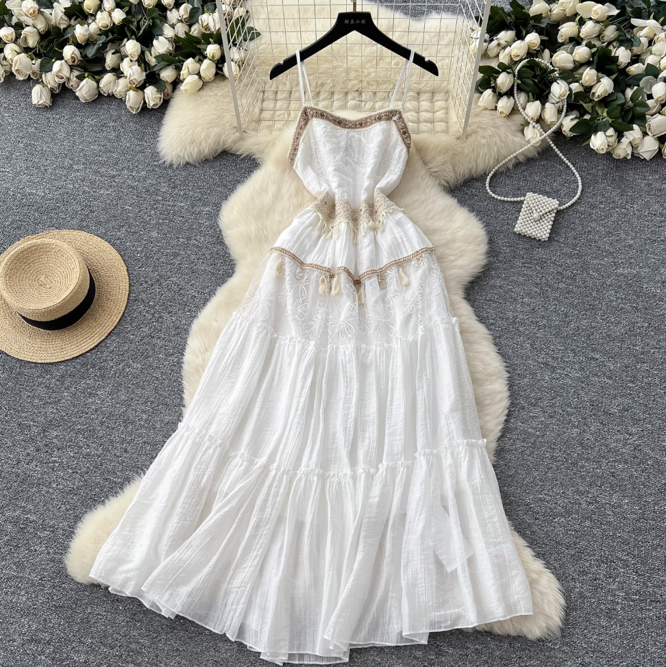 Bohemian Sequined Embroidery Slip Dress