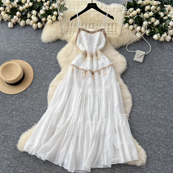 Bohemian Sequined Embroidery Slip Dress