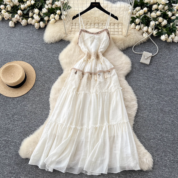 Bohemian Sequined Embroidery Slip Dress
