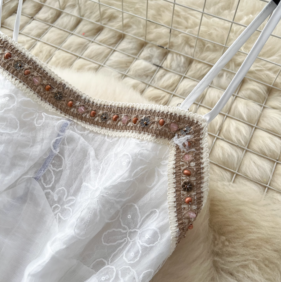 Bohemian Sequined Embroidery Slip Dress