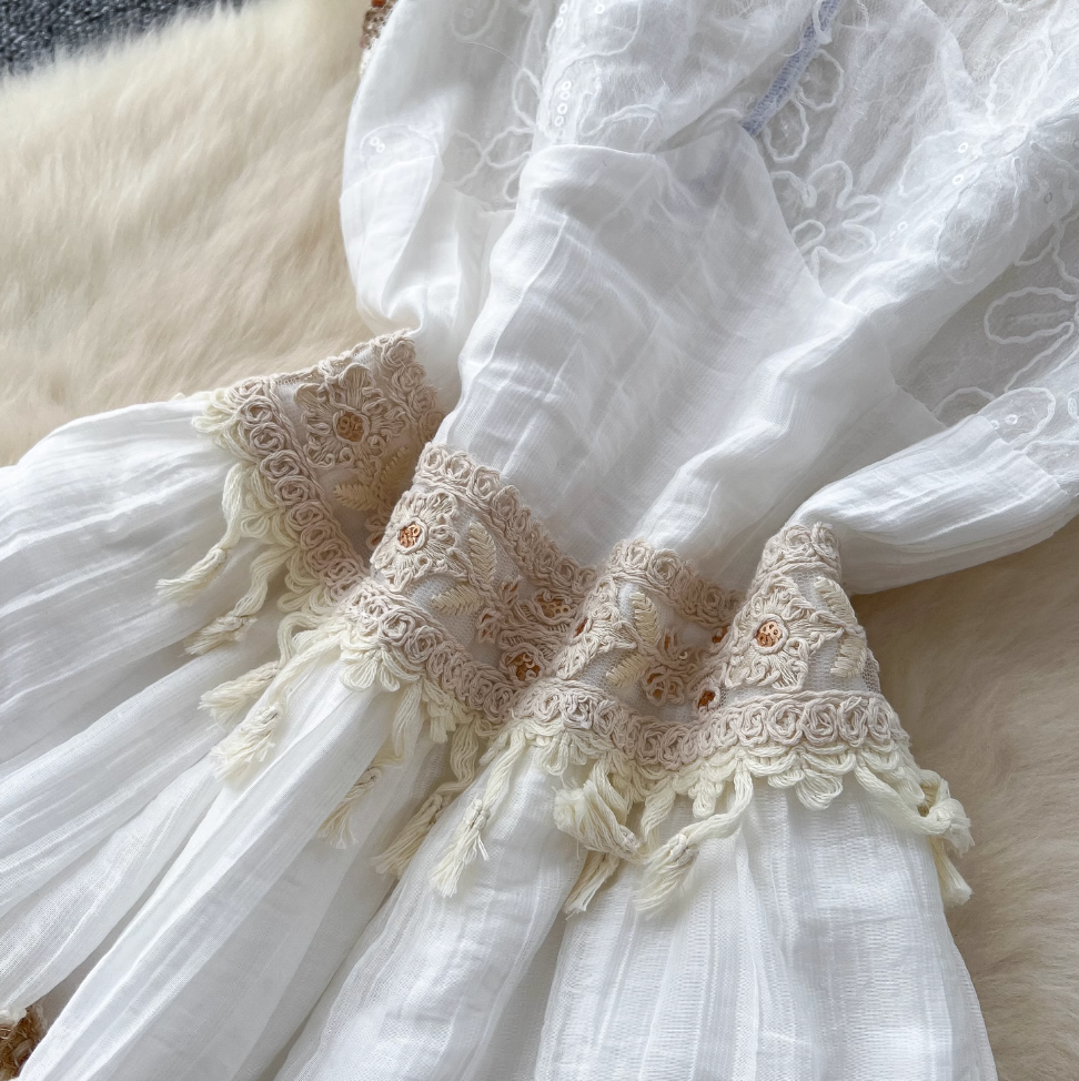 Bohemian Sequined Embroidery Slip Dress