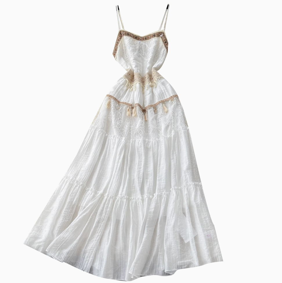 Bohemian Sequined Embroidery Slip Dress