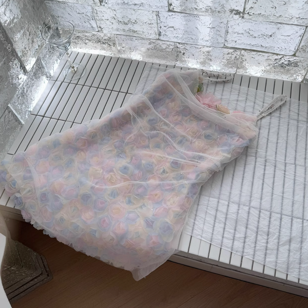 Fairy Colorful 3d Flower Slip Dress