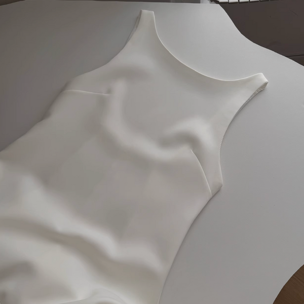 Simple Design Ruffled Vest Dress