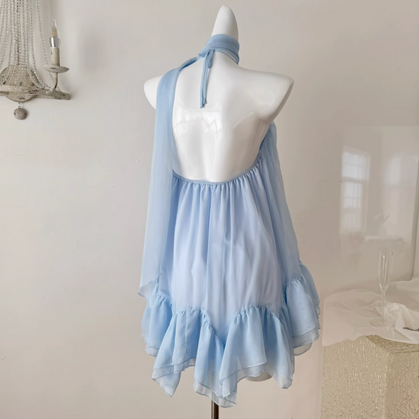 Fairy Blue Slip Dress with Ribbon