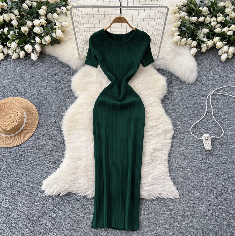 Premium Solid Color Bodycon Knit Dress