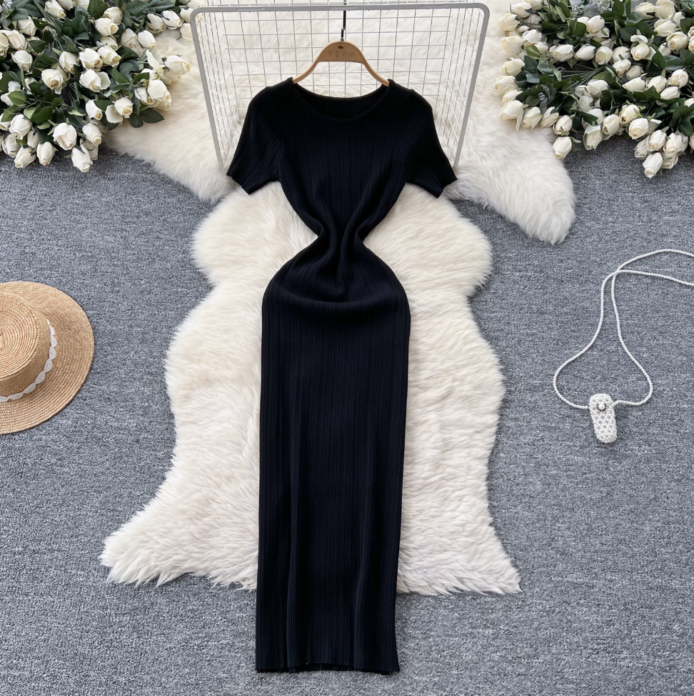 Premium Solid Color Bodycon Knit Dress