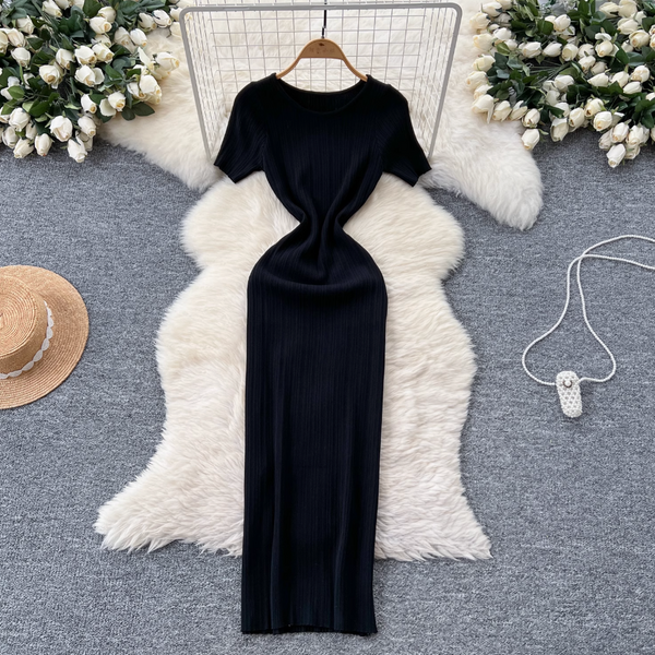Premium Solid Color Bodycon Knit Dress