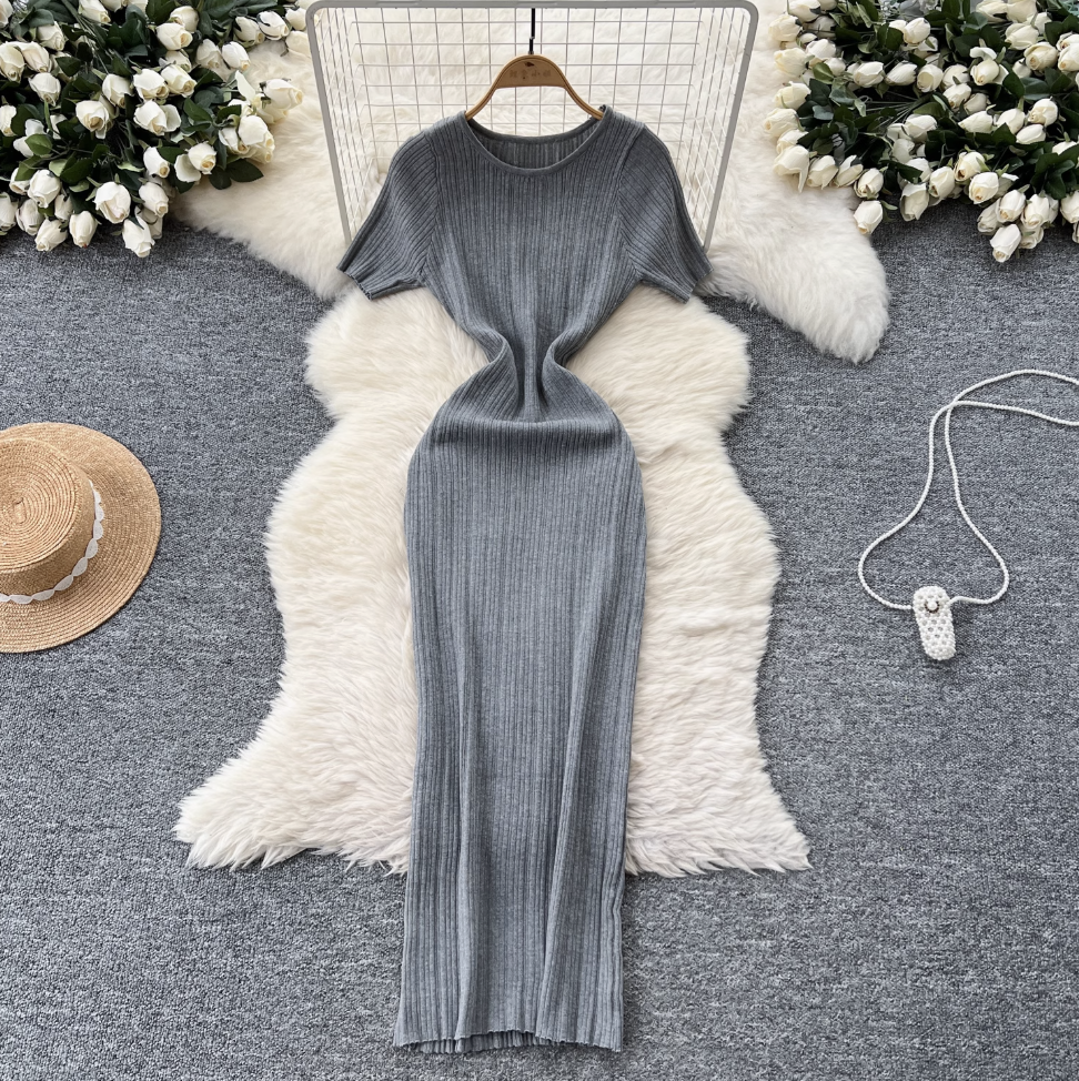 Premium Solid Color Bodycon Knit Dress
