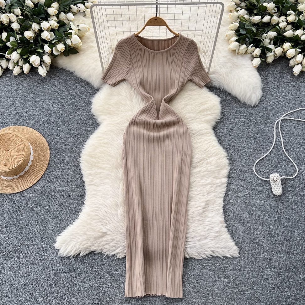 Premium Solid Color Bodycon Knit Dress