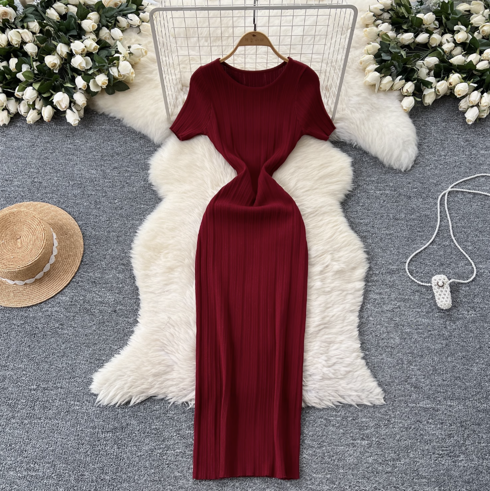 Premium Solid Color Bodycon Knit Dress