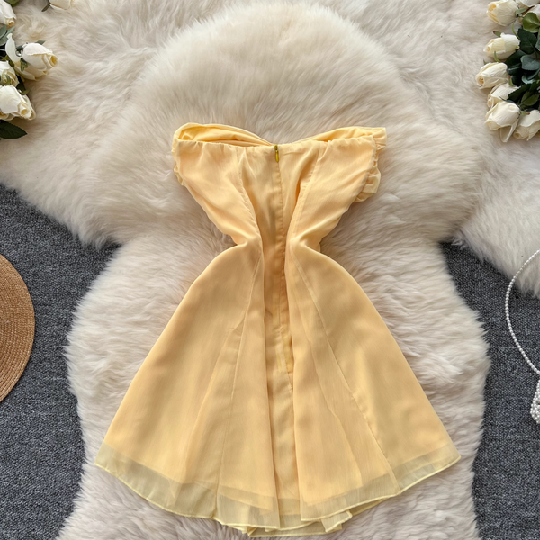 Hollowed Knot Mesh Bustier Dress