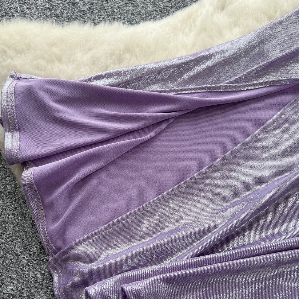 Draped Neckline Pleated Slip Dress