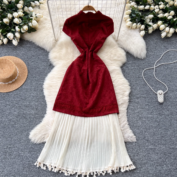 Chinese Style Plate Button Jacquard Dress