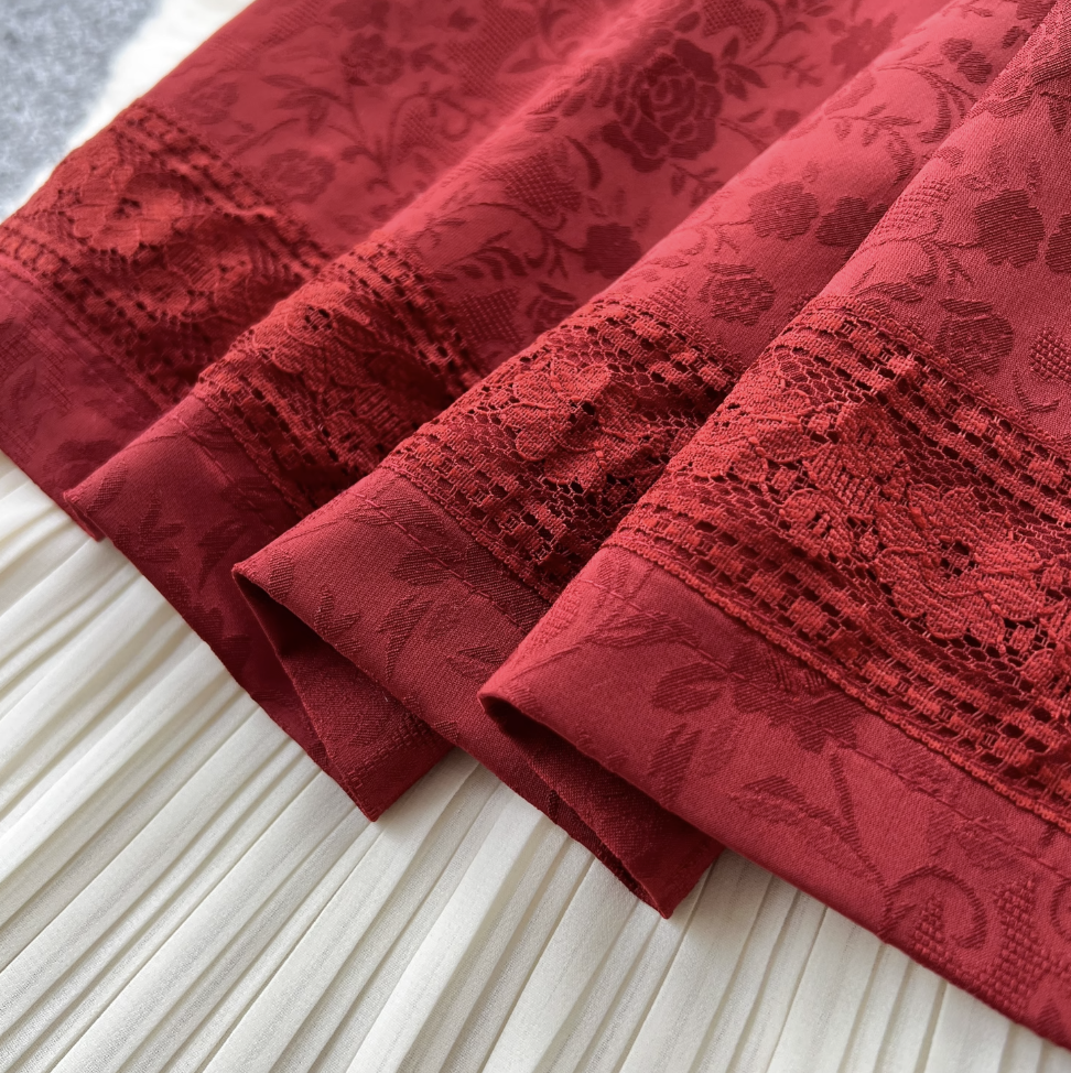 Chinese Style Plate Button Jacquard Dress