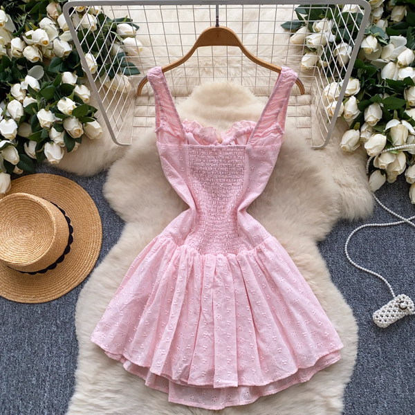 Sweetie Lace-up Patchwork Puffy Dress