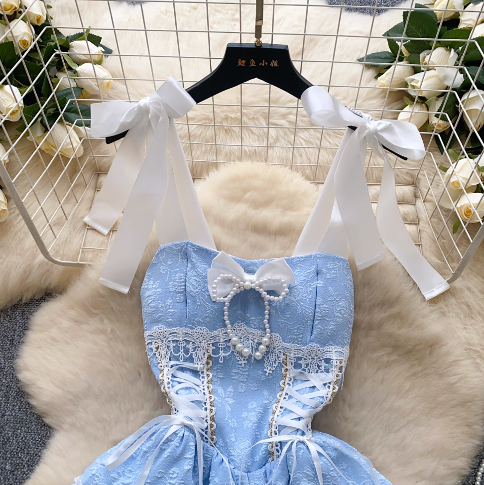 Sweetie Bow-tie Puffy Lace Dress