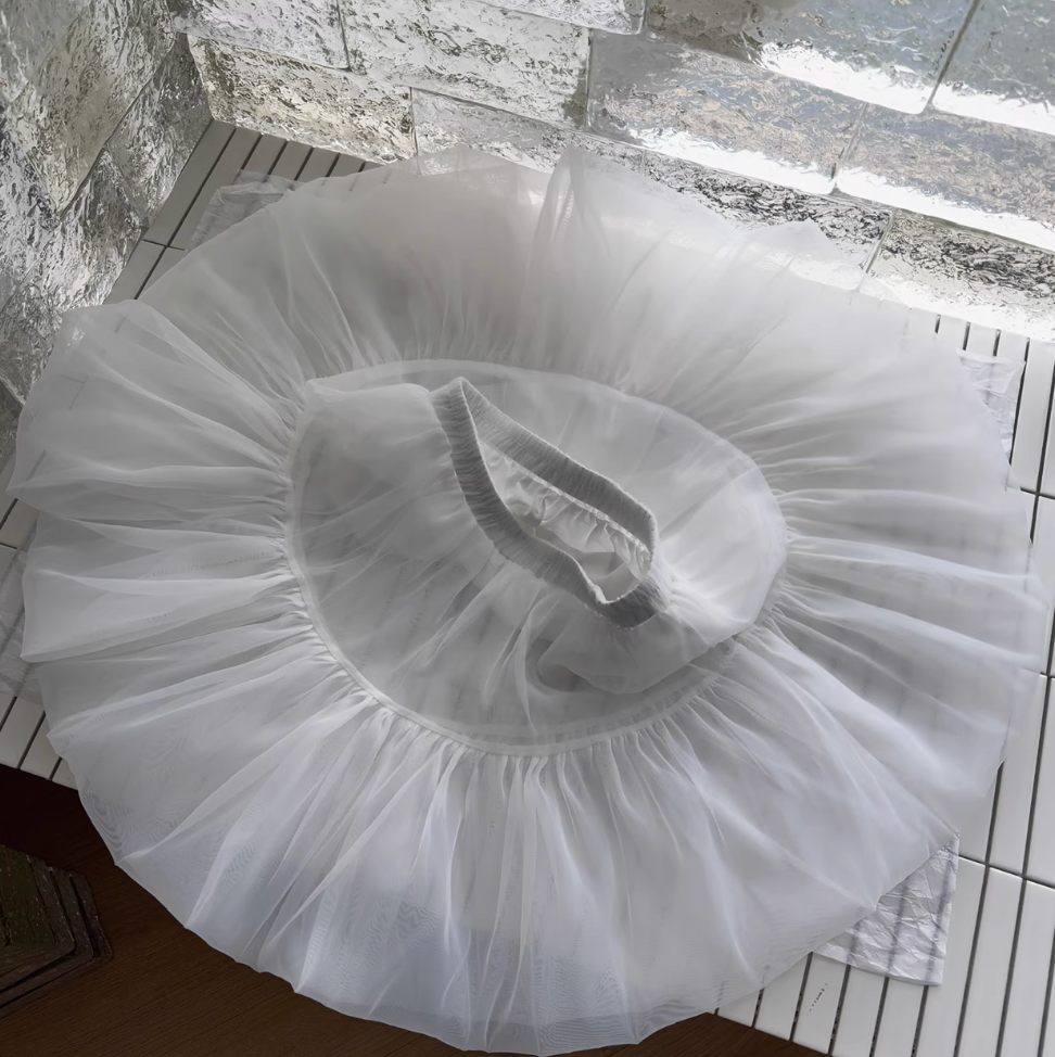 Bow-tie Slip Dress & Puffy Skirt 2Pcs