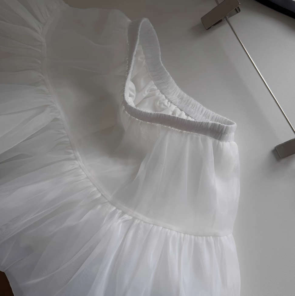 Bow-tie Slip Dress & Puffy Skirt 2Pcs