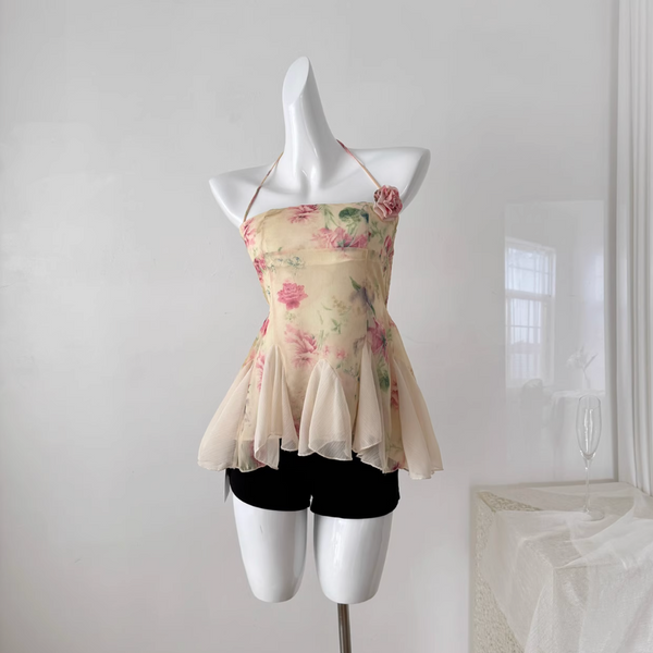 Lace Patchwork Floral Mesh Dress