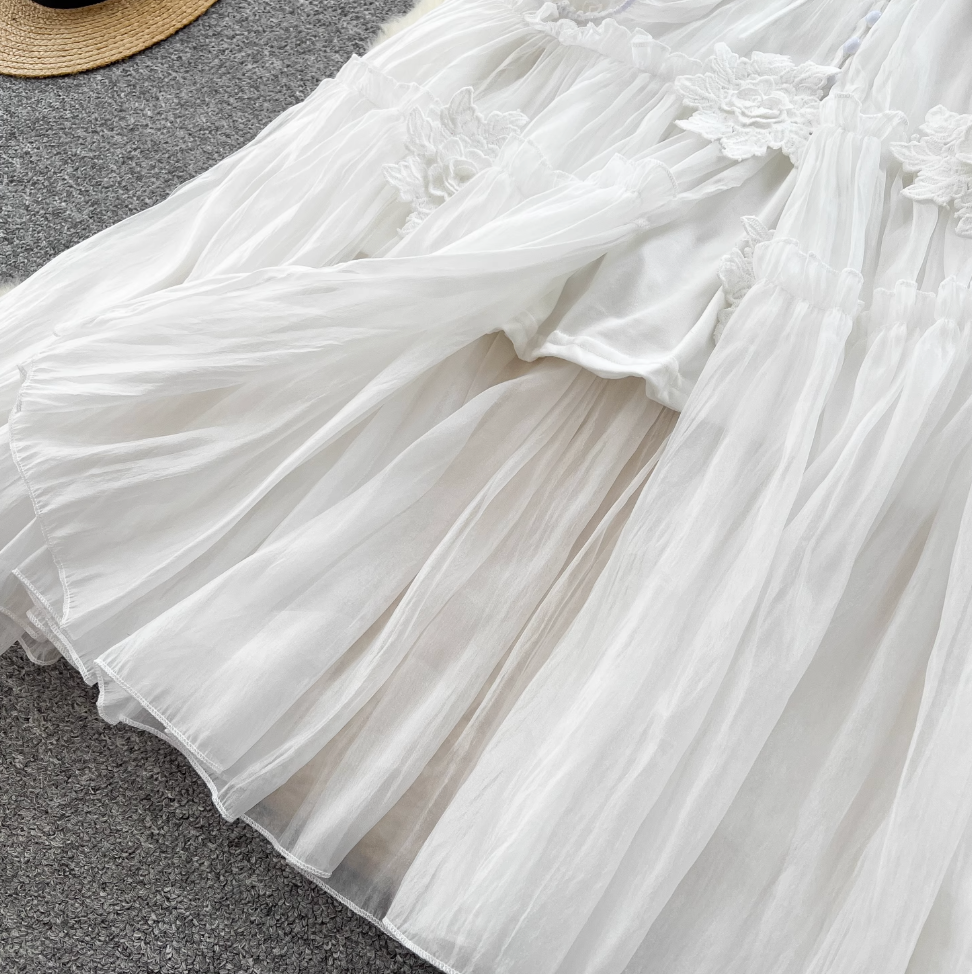 Fairy White Mesh Dress & Slip Dress