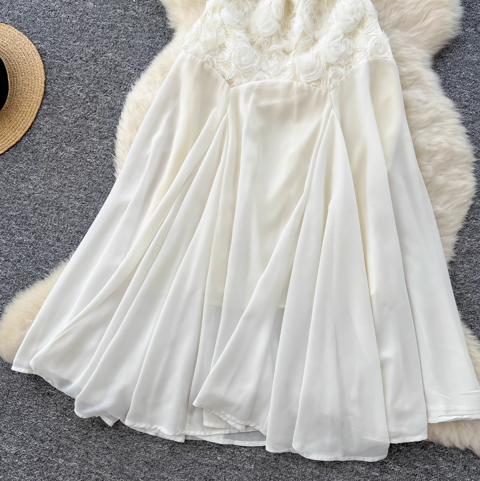 Irregular Design 3D Floral Patchwork Dress