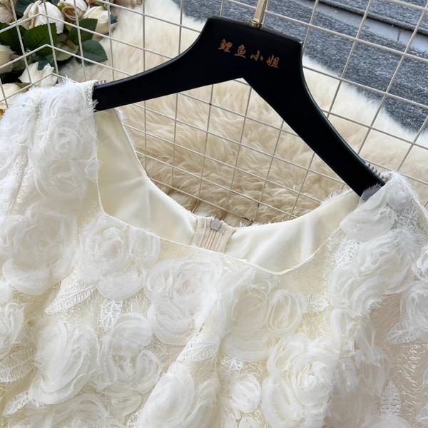 Irregular Design 3D Floral Patchwork Dress