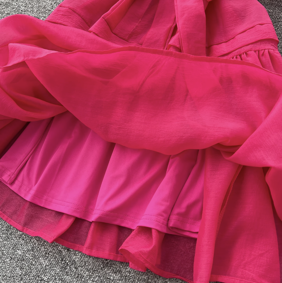 Courtly Puffy Sleeve Shirt Dress