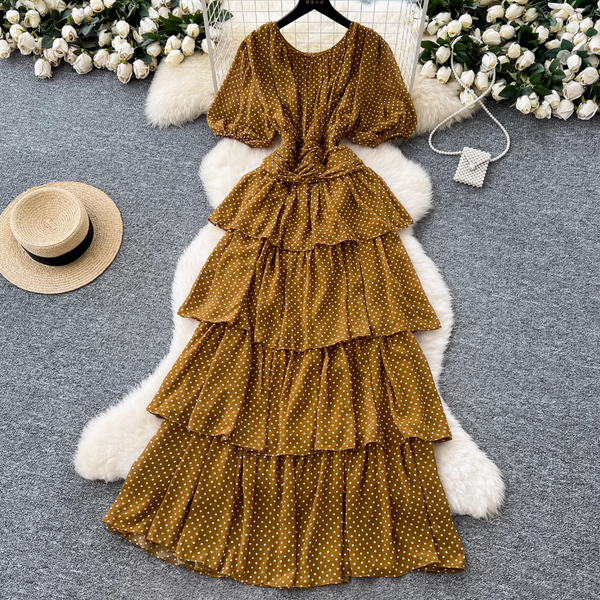 Premium Polka Dot Layered Cake Dress