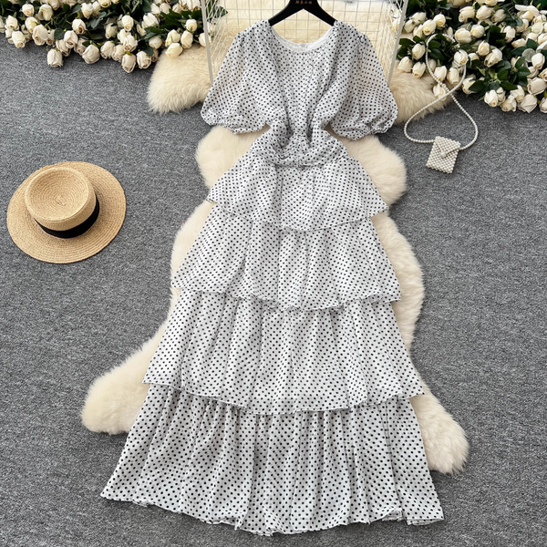 Premium Polka Dot Layered Cake Dress